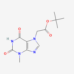 molecular formula C12H16N4O4 B2485805 tert-butyl2-(3-methyl-2,6-dioxo-2,3,6,7-tetrahydro-1H-purin-7-yl)acetate CAS No. 2470440-22-1