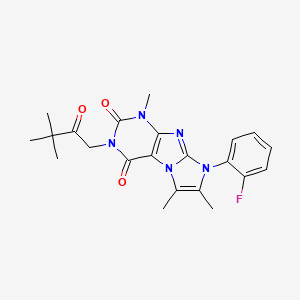 2-(3,3-Dimethyl-2-oxobutyl)-6-(2-fluorophenyl)-4,7,8-trimethylpurino[7,8-a]imidazole-1,3-dione