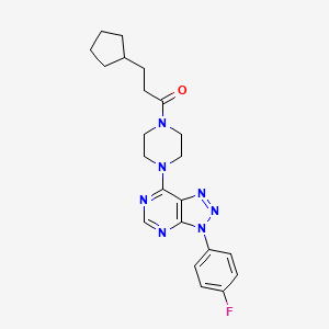 3-cyclopentyl-1-(4-(3-(4-fluorophenyl)-3H-[1,2,3]triazolo[4,5-d]pyrimidin-7-yl)piperazin-1-yl)propan-1-one