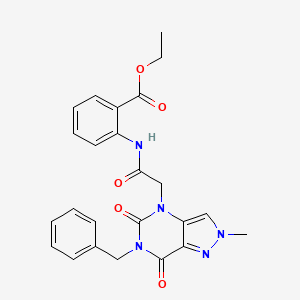 ethyl 2-(2-(6-benzyl-2-methyl-5,7-dioxo-6,7-dihydro-2H-pyrazolo[4,3-d]pyrimidin-4(5H)-yl)acetamido)benzoate