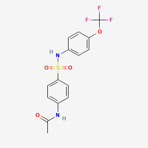 molecular formula C15H13F3N2O4S B2485818 N-(4-(((4-(Trifluoromethoxy)phenyl)amino)sulfonyl)phenyl)ethanamide CAS No. 690987-83-8