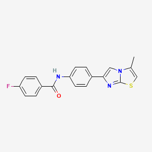 4-fluoro-N-(4-(3-methylimidazo[2,1-b]thiazol-6-yl)phenyl)benzamide