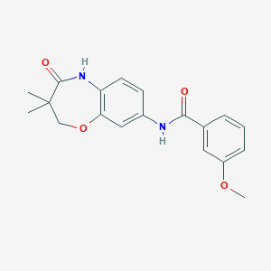 molecular formula C19H20N2O4 B2485859 N-(3,3-dimethyl-4-oxo-2,3,4,5-tetrahydro-1,5-benzoxazepin-8-yl)-3-methoxybenzamide CAS No. 921810-86-8