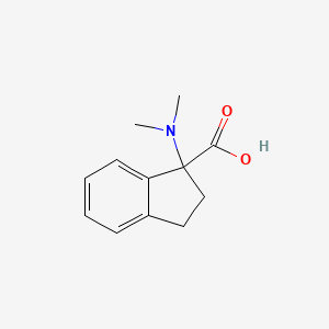 molecular formula C12H15NO2 B2485862 1H-Indene-1-carboxylic acid, 1-(dimethylamino)-2,3-dihydro- CAS No. 898377-38-3
