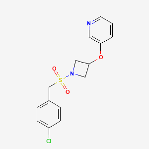 molecular formula C15H15ClN2O3S B2485868 3-((1-((4-Chlorobenzyl)sulfonyl)azetidin-3-yl)oxy)pyridine CAS No. 1903115-49-0