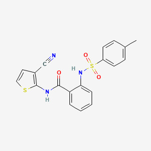 molecular formula C19H15N3O3S2 B2485870 N-(3-cyanothiophen-2-yl)-2-(4-methylbenzenesulfonamido)benzamide CAS No. 921081-14-3