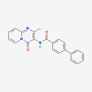 molecular formula C22H17N3O2 B2485881 N-{2-methyl-4-oxo-4H-pyrido[1,2-a]pyrimidin-3-yl}-[1,1'-biphenyl]-4-carboxamide CAS No. 921151-46-4