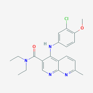 molecular formula C21H23ClN4O2 B2485904 4-[(3-chloro-4-methoxyphenyl)amino]-N,N-diethyl-7-methyl-1,8-naphthyridine-3-carboxamide CAS No. 1251589-99-7