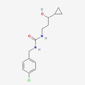 molecular formula C14H19ClN2O2 B2485945 1-[(4-chlorophenyl)methyl]-3-(3-cyclopropyl-3-hydroxypropyl)urea CAS No. 1396807-73-0