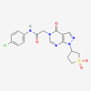 molecular formula C17H16ClN5O4S B2485960 N-(4-chlorophenyl)-2-[1-(1,1-dioxo-1lambda6-thiolan-3-yl)-4-oxo-1H,4H,5H-pyrazolo[3,4-d]pyrimidin-5-yl]acetamide CAS No. 1105210-31-8