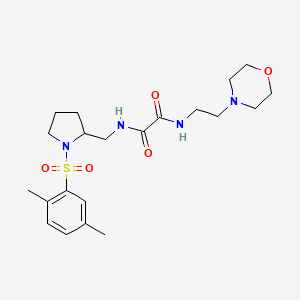 molecular formula C21H32N4O5S B2485982 N1-((1-((2,5-dimethylphenyl)sulfonyl)pyrrolidin-2-yl)methyl)-N2-(2-morpholinoethyl)oxalamide CAS No. 896286-28-5