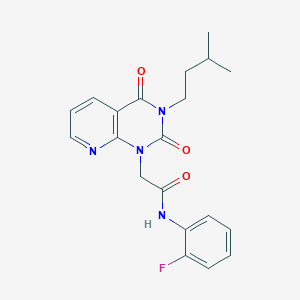 molecular formula C20H21FN4O3 B2485986 N-(2-fluorophenyl)-2-[3-(3-methylbutyl)-2,4-dioxo-1H,2H,3H,4H-pyrido[2,3-d]pyrimidin-1-yl]acetamide CAS No. 902925-06-8
