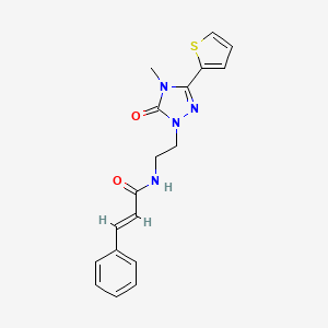 molecular formula C18H18N4O2S B2486006 N-(2-(4-methyl-5-oxo-3-(thiophen-2-yl)-4,5-dihydro-1H-1,2,4-triazol-1-yl)ethyl)cinnamamide CAS No. 1203433-19-5