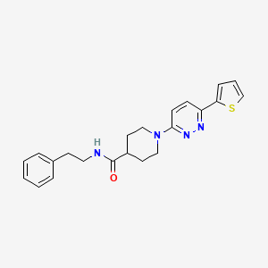 molecular formula C22H24N4OS B2486015 N-(2-phenylethyl)-1-[6-(thiophen-2-yl)pyridazin-3-yl]piperidine-4-carboxamide CAS No. 1031965-05-5