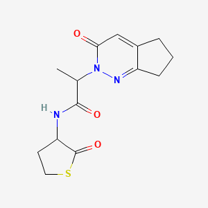 molecular formula C14H17N3O3S B2486033 2-{3-oxo-2H,3H,5H,6H,7H-cyclopenta[c]pyridazin-2-yl}-N-(2-oxothiolan-3-yl)propanamide CAS No. 2097857-99-1