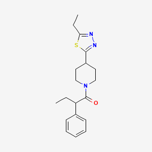 molecular formula C19H25N3OS B2486051 1-[4-(5-Ethyl-1,3,4-thiadiazol-2-yl)piperidin-1-yl]-2-phenylbutan-1-one CAS No. 1170588-73-4