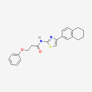 molecular formula C22H22N2O2S B2486058 3-phenoxy-N-[4-(5,6,7,8-tetrahydronaphthalen-2-yl)-1,3-thiazol-2-yl]propanamide CAS No. 684233-03-2