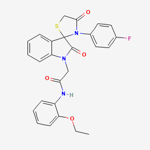 molecular formula C26H22FN3O4S B2486068 N-(2-ethoxyphenyl)-2-[3'-(4-fluorophenyl)-2,4'-dioxo-1,2-dihydrospiro[indole-3,2'-[1,3]thiazolidine]-1-yl]acetamide CAS No. 894553-75-4