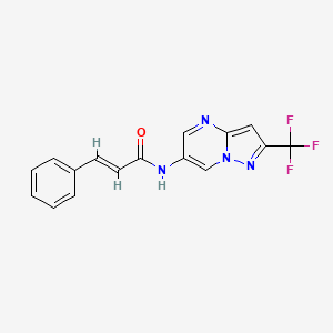 molecular formula C16H11F3N4O B2486085 N-(2-(trifluoromethyl)pyrazolo[1,5-a]pyrimidin-6-yl)cinnamamide CAS No. 2035037-04-6