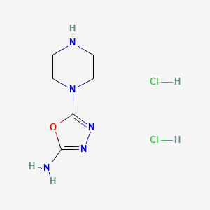 molecular formula C6H13Cl2N5O B2486095 5-Piperazin-1-yl-1,3,4-oxadiazol-2-amine;dihydrochloride CAS No. 2460749-69-1