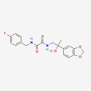 molecular formula C19H19FN2O5 B2486103 N-[2-(2H-1,3-benzodioxol-5-yl)-2-hydroxypropyl]-N'-[(4-fluorophenyl)methyl]ethanediamide CAS No. 1396873-20-3