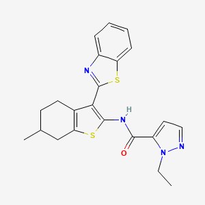 N-(3-(benzo[d]thiazol-2-yl)-6-methyl-4,5,6,7-tetrahydrobenzo[b]thiophen-2-yl)-1-ethyl-1H-pyrazole-5-carboxamide