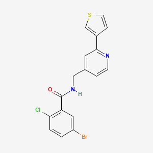 5-bromo-2-chloro-N-((2-(thiophen-3-yl)pyridin-4-yl)methyl)benzamide