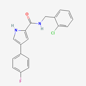 molecular formula C18H14ClFN2O B2486120 N-(2-chlorobenzyl)-4-(4-fluorophenyl)-1H-pyrrole-2-carboxamide CAS No. 1219902-57-4
