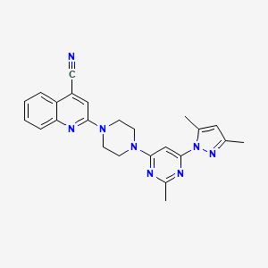 2-{4-[6-(3,5-dimethyl-1H-pyrazol-1-yl)-2-methylpyrimidin-4-yl]piperazin-1-yl}quinoline-4-carbonitrile