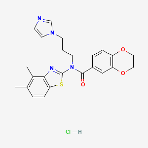 N-(3-(1H-imidazol-1-yl)propyl)-N-(4,5-dimethylbenzo[d]thiazol-2-yl)-2,3-dihydrobenzo[b][1,4]dioxine-6-carboxamide hydrochloride