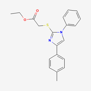 molecular formula C20H20N2O2S B2486134 ethyl 2-{[4-(4-methylphenyl)-1-phenyl-1H-imidazol-2-yl]sulfanyl}acetate CAS No. 306278-80-8