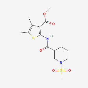 molecular formula C15H22N2O5S2 B2486139 methyl 2-(1-methanesulfonylpiperidine-3-amido)-4,5-dimethylthiophene-3-carboxylate CAS No. 1058189-30-2