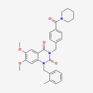 6,7-dimethoxy-1-(2-methylbenzyl)-3-(4-(piperidine-1-carbonyl)benzyl)quinazoline-2,4(1H,3H)-dione