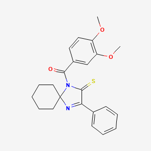 1-(3,4-Dimethoxybenzoyl)-3-phenyl-1,4-diazaspiro[4.5]dec-3-ene-2-thione