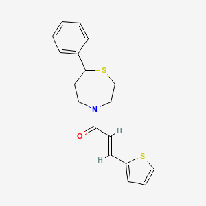 (E)-1-(7-phenyl-1,4-thiazepan-4-yl)-3-(thiophen-2-yl)prop-2-en-1-one