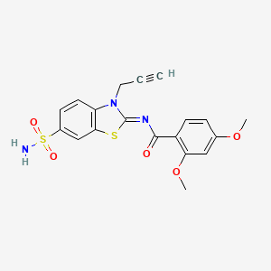 (Z)-2,4-dimethoxy-N-(3-(prop-2-yn-1-yl)-6-sulfamoylbenzo[d]thiazol-2(3H)-ylidene)benzamide