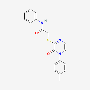 2-((3-oxo-4-(p-tolyl)-3,4-dihydropyrazin-2-yl)thio)-N-phenylacetamide