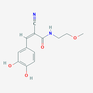 molecular formula C13H14N2O4 B2486185 (Z)-2-Cyano-3-(3,4-dihydroxyphenyl)-N-(2-methoxyethyl)prop-2-enamide CAS No. 750604-45-6