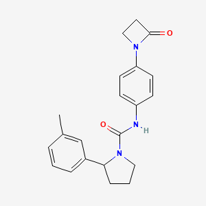 2-(3-methylphenyl)-N-[4-(2-oxoazetidin-1-yl)phenyl]pyrrolidine-1-carboxamide