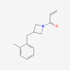 molecular formula C14H17NO B2486198 1-[3-[(2-Methylphenyl)methyl]azetidin-1-yl]prop-2-en-1-one CAS No. 2224491-91-0