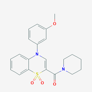 molecular formula C21H22N2O4S B2486207 4-(3-methoxyphenyl)-2-(piperidin-1-ylcarbonyl)-4H-1,4-benzothiazine 1,1-dioxide CAS No. 1226459-82-0