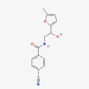 molecular formula C15H14N2O3 B2486208 4-cyano-N-[2-hydroxy-2-(5-methylfuran-2-yl)ethyl]benzamide CAS No. 1226430-77-8