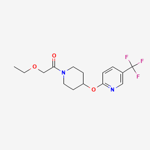 molecular formula C15H19F3N2O3 B2486210 2-Ethoxy-1-(4-((5-(trifluoromethyl)pyridin-2-yl)oxy)piperidin-1-yl)ethanone CAS No. 1421528-70-2