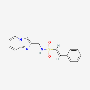 molecular formula C17H17N3O2S B2486214 (E)-N-[(5-methylimidazo[1,2-a]pyridin-2-yl)methyl]-2-phenylethenesulfonamide CAS No. 1334030-63-5