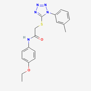 molecular formula C18H19N5O2S B2486218 N-(4-ethoxyphenyl)-2-{[1-(3-methylphenyl)-1H-1,2,3,4-tetrazol-5-yl]sulfanyl}acetamide CAS No. 874467-53-5