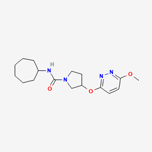 molecular formula C17H26N4O3 B2486220 N-cycloheptyl-3-((6-methoxypyridazin-3-yl)oxy)pyrrolidine-1-carboxamide CAS No. 2034446-29-0
