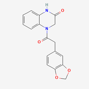 molecular formula C17H14N2O4 B2486221 4-(2-(benzo[d][1,3]dioxol-5-yl)acetyl)-3,4-dihydroquinoxalin-2(1H)-one CAS No. 946282-15-1