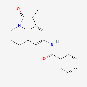 molecular formula C19H17FN2O2 B2486222 3-fluoro-N-(1-methyl-2-oxo-2,4,5,6-tetrahydro-1H-pyrrolo[3,2,1-ij]quinolin-8-yl)benzamide CAS No. 898410-94-1