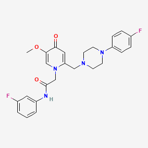 N-(3-fluorophenyl)-2-(2-((4-(4-fluorophenyl)piperazin-1-yl)methyl)-5-methoxy-4-oxopyridin-1(4H)-yl)acetamide