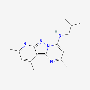 molecular formula C16H21N5 B2486231 N-isobutyl-2,8,10-trimethylpyrido[2',3':3,4]pyrazolo[1,5-a]pyrimidin-4-amine CAS No. 899389-11-8